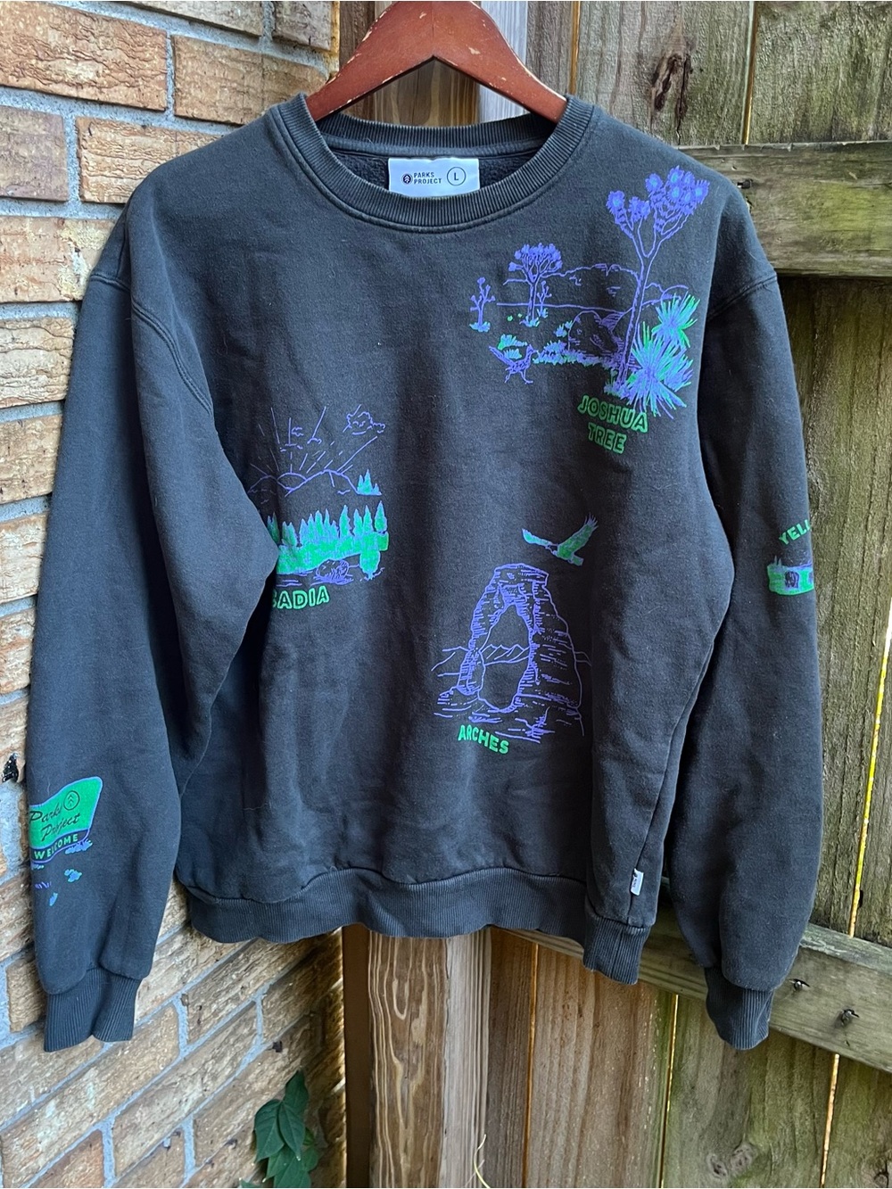 Parks Project National Park Welcome Black Crewneck Sweatshirt